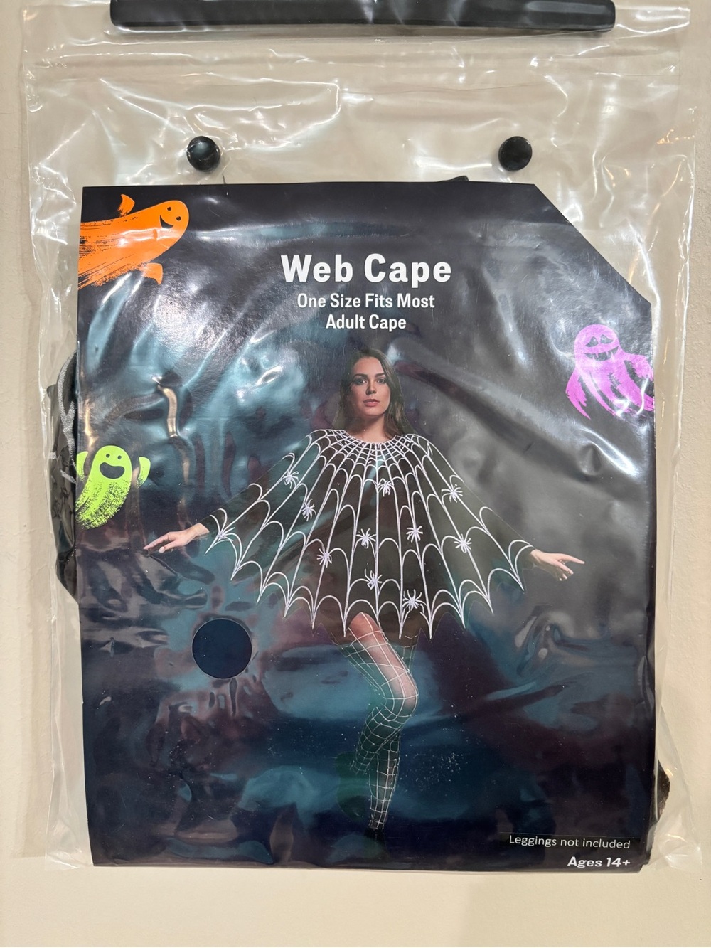 Black Spider Web Costume Top/Cape Halloween - Picture 5 of 5